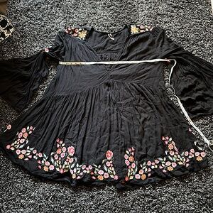 Free People Te Amo embroidered tunic mini dress Size M